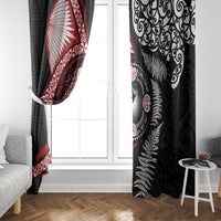 Tonga and New Zealand Together Window Curtain Ngatu Art Tribal Maori Tattoo and Silver Fern LT03 - Polynesian Pride