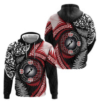 Tonga and New Zealand Together Zip Hoodie Ngatu Art Tribal Maori Tattoo and Silver Fern LT03 - Polynesian Pride