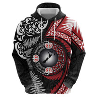 Tonga and New Zealand Together Zip Hoodie Ngatu Art Tribal Maori Tattoo and Silver Fern LT03 - Polynesian Pride