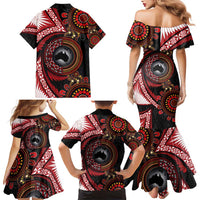 Tonga and Australia Together Family Matching Mermaid Dress and Hawaiian Shirt Ngatu Art Tribal Aboriginal Tattoo Pattern LT03 - Polynesian Pride