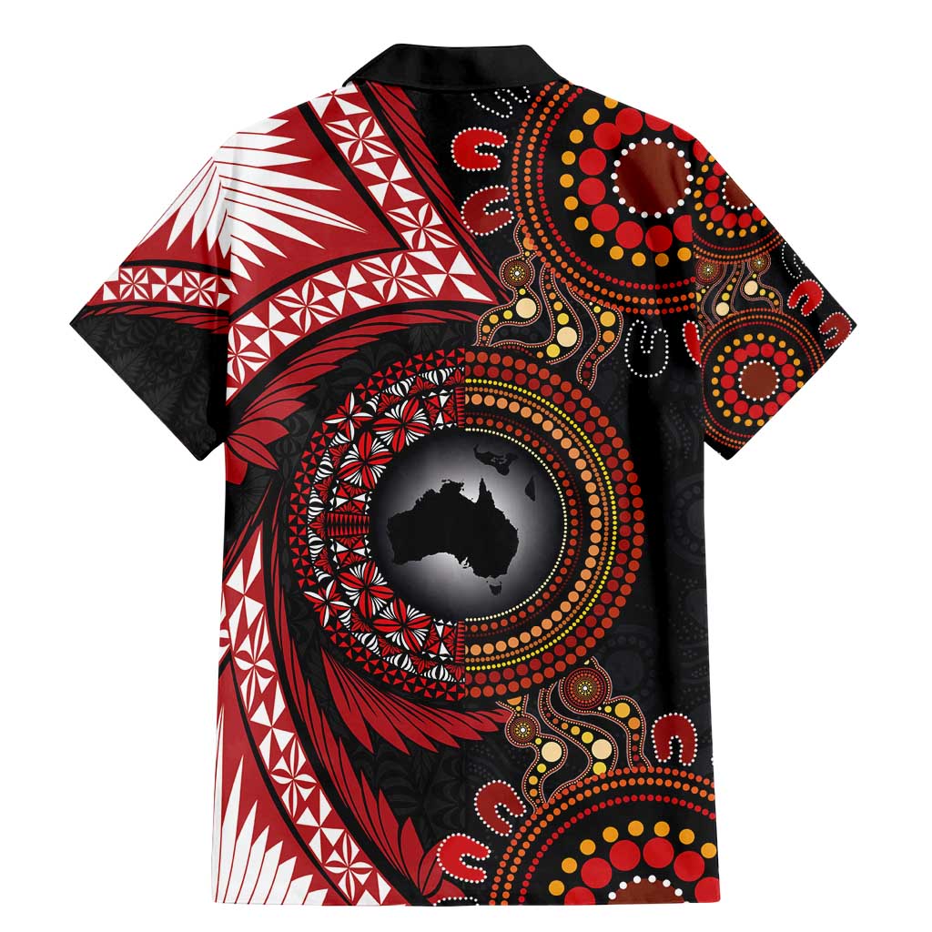 Tonga and Australia Together Family Matching Mermaid Dress and Hawaiian Shirt Ngatu Art Tribal Aboriginal Tattoo Pattern LT03 - Polynesian Pride