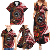 Tonga and Australia Together Family Matching Summer Maxi Dress and Hawaiian Shirt Ngatu Art Tribal Aboriginal Tattoo Pattern LT03 - Polynesian Pride