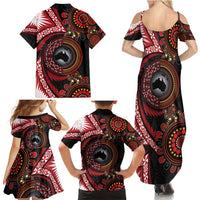 Tonga and Australia Together Family Matching Summer Maxi Dress and Hawaiian Shirt Ngatu Art Tribal Aboriginal Tattoo Pattern LT03 - Polynesian Pride