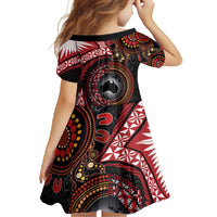Tonga and Australia Together Family Matching Tank Maxi Dress and Hawaiian Shirt Ngatu Art Tribal Aboriginal Tattoo Pattern LT03 - Polynesian Pride