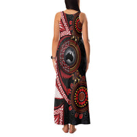 Tonga and Australia Together Family Matching Tank Maxi Dress and Hawaiian Shirt Ngatu Art Tribal Aboriginal Tattoo Pattern LT03 - Polynesian Pride