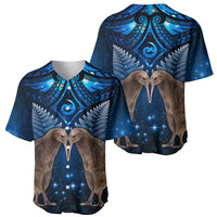 New Zealand Maori Matariki Baseball Jersey Hongi Kiwi Bird and Silver Fern LT03 - Polynesian Pride