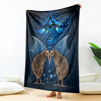 New Zealand Maori Matariki Blanket Hongi Kiwi Bird and Silver Fern LT03 - Polynesian Pride