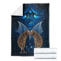 New Zealand Maori Matariki Blanket Hongi Kiwi Bird and Silver Fern LT03 - Polynesian Pride
