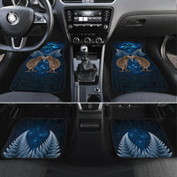 New Zealand Maori Matariki Car Mats Hongi Kiwi Bird and Silver Fern LT03 Set 4pcs Blue - Polynesian Pride