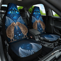New Zealand Maori Matariki Car Seat Cover Hongi Kiwi Bird and Silver Fern LT03 One Size Blue - Polynesian Pride