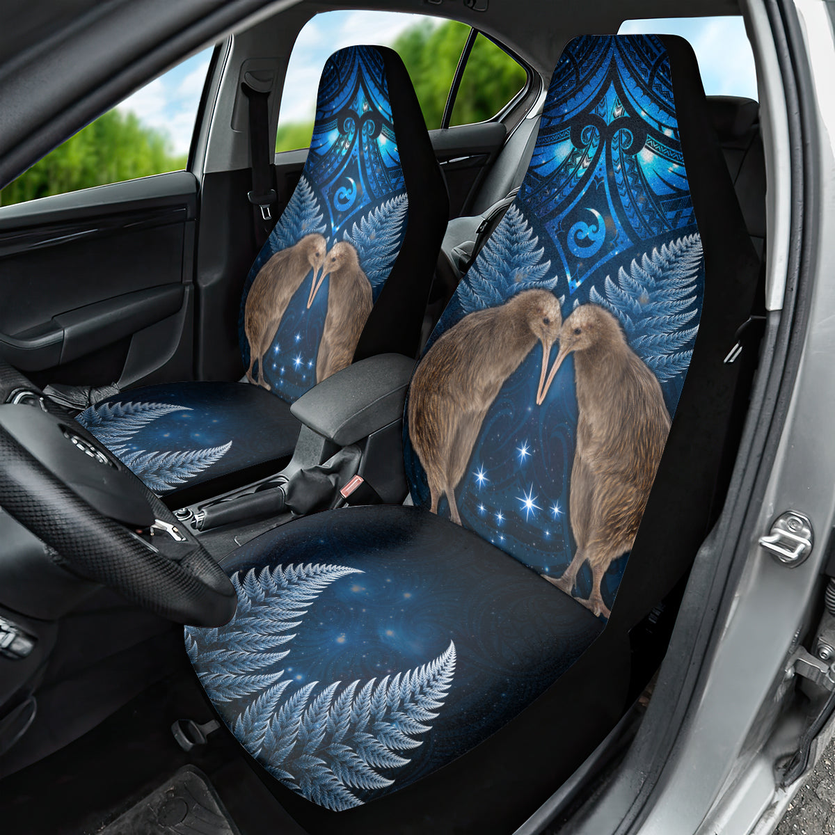 New Zealand Maori Matariki Car Seat Cover Hongi Kiwi Bird and Silver Fern LT03 - Polynesian Pride