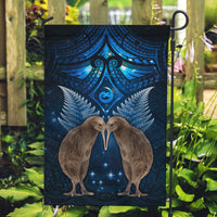 New Zealand Maori Matariki Garden Flag Hongi Kiwi Bird and Silver Fern LT03 Garden Flag Blue - Polynesian Pride