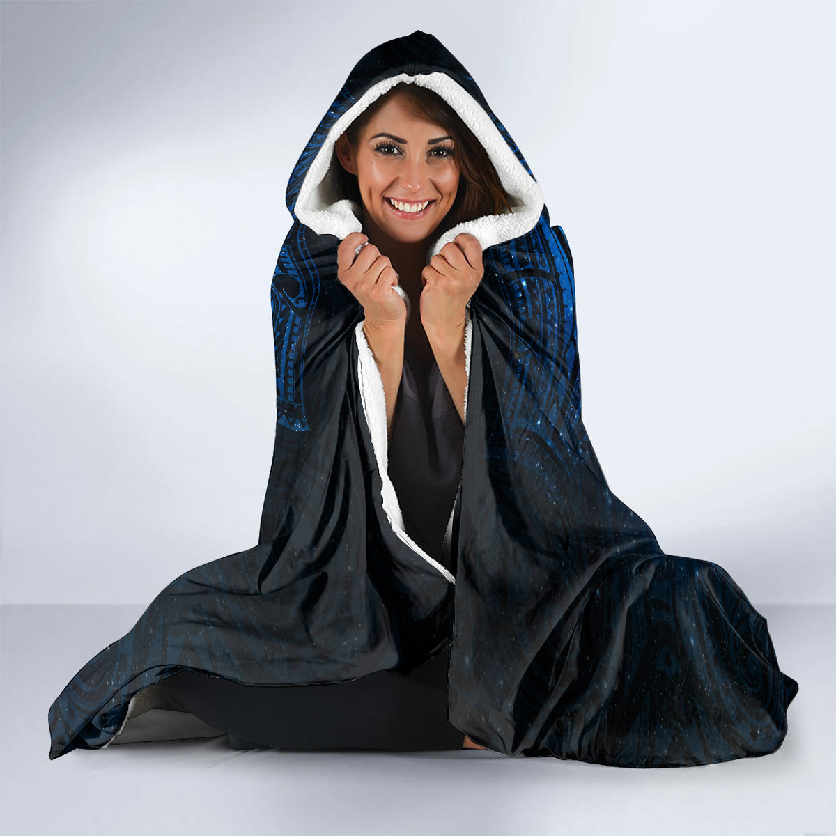 New Zealand Maori Matariki Hooded Blanket Hongi Kiwi Bird and Silver Fern LT03 - Polynesian Pride