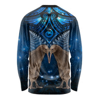 New Zealand Maori Matariki Long Sleeve Shirt Hongi Kiwi Bird and Silver Fern LT03 - Polynesian Pride