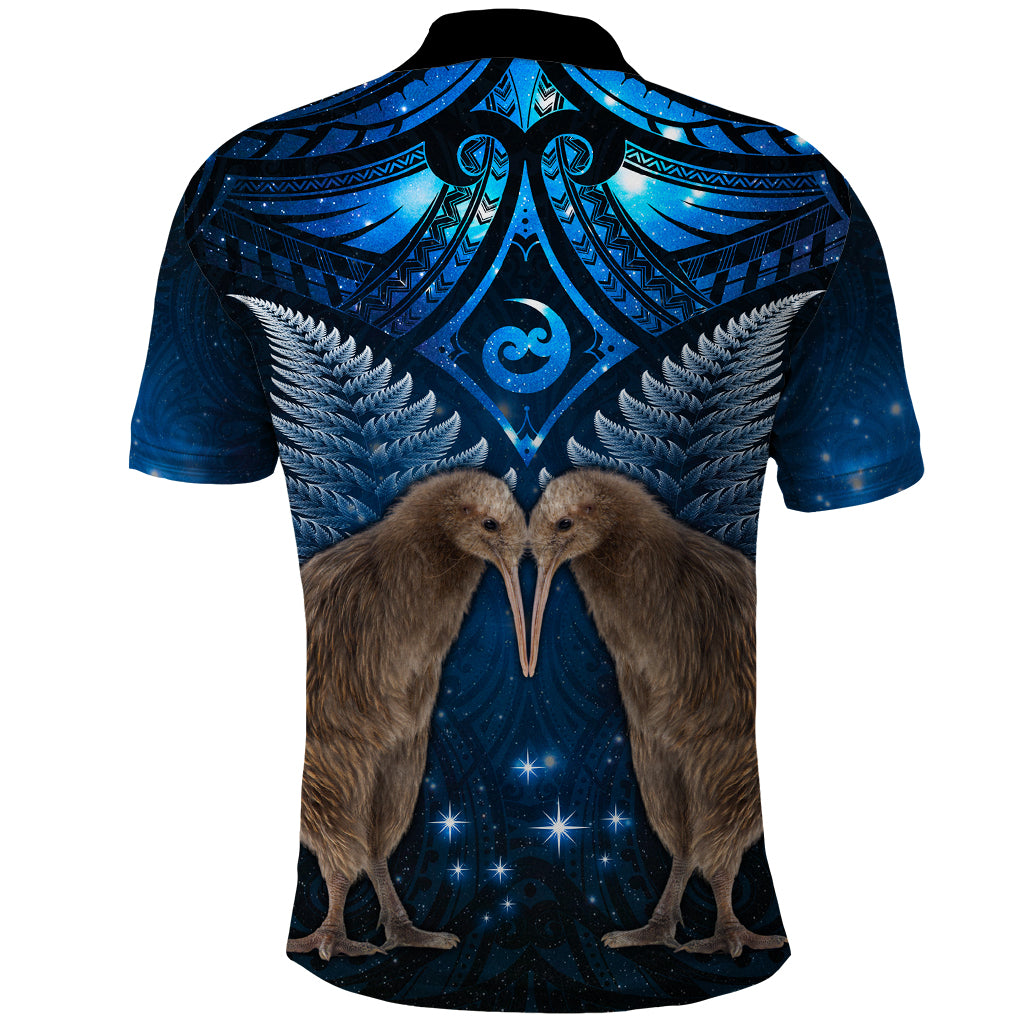 New Zealand Maori Matariki Polo Shirt Hongi Kiwi Bird and Silver Fern LT03 - Polynesian Pride