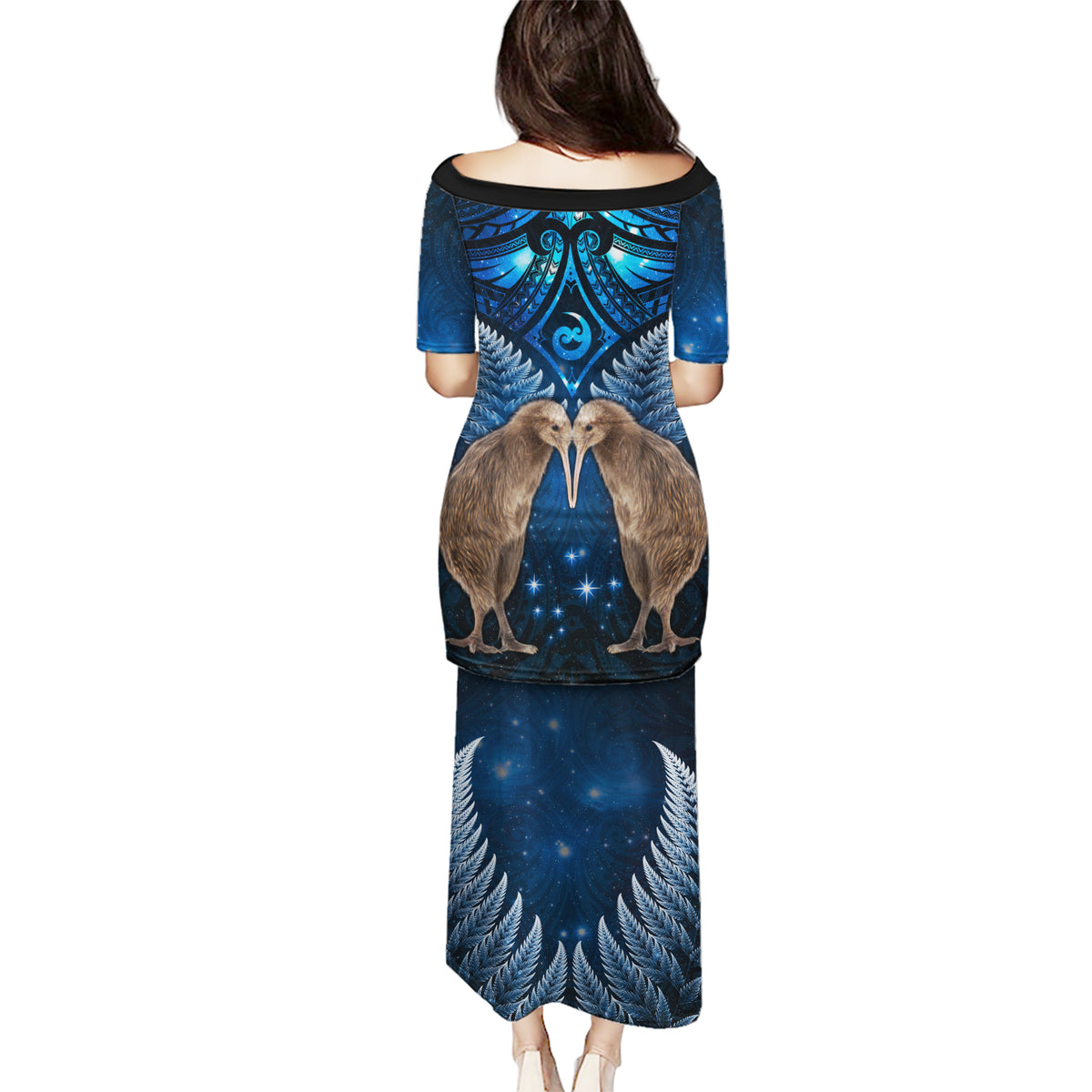 New Zealand Maori Matariki Puletasi Hongi Kiwi Bird and Silver Fern LT03 - Polynesian Pride