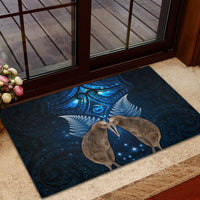 New Zealand Maori Matariki Rubber Doormat Hongi Kiwi Bird and Silver Fern LT03 - Polynesian Pride