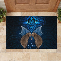 New Zealand Maori Matariki Rubber Doormat Hongi Kiwi Bird and Silver Fern LT03 - Polynesian Pride