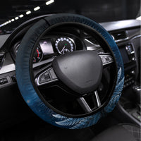 New Zealand Maori Matariki Steering Wheel Cover Hongi Kiwi Bird and Silver Fern LT03 Universal Fit Blue - Polynesian Pride