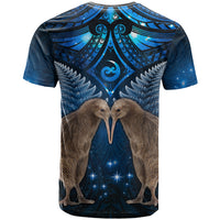 New Zealand Maori Matariki T Shirt Hongi Kiwi Bird and Silver Fern LT03 - Polynesian Pride