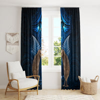 New Zealand Maori Matariki Window Curtain Hongi Kiwi Bird and Silver Fern LT03 - Polynesian Pride