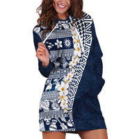 Hawaii Plumeria Tribal Vintage Hoodie Dress Special Blue LT03 Blue - Polynesian Pride