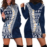 Hawaii Plumeria Tribal Vintage Hoodie Dress Special Blue LT03 - Polynesian Pride