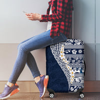 Hawaii Plumeria Tribal Vintage Luggage Cover Special Blue