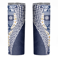 Hawaii Plumeria Tribal Vintage Skinny Tumbler Special Blue LT03 Blue - Polynesian Pride