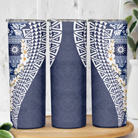 Hawaii Plumeria Tribal Vintage Skinny Tumbler Special Blue LT03 - Polynesian Pride