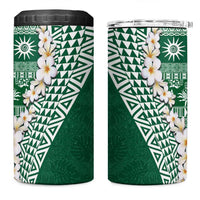Hawaii Plumeria Tribal Vintage 4 in 1 Can Cooler Tumbler Special Green LT03 One Size: 16 oz Green - Polynesian Pride