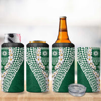 Hawaii Plumeria Tribal Vintage 4 in 1 Can Cooler Tumbler Special Green LT03 - Polynesian Pride