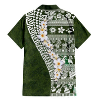 Hawaii Plumeria Tribal Vintage Family Matching Mermaid Dress and Hawaiian Shirt Special Green LT03 - Polynesian Pride