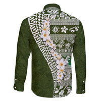 Hawaii Plumeria Tribal Vintage Family Matching Puletasi and Hawaiian Shirt Special Green LT03 - Polynesian Pride