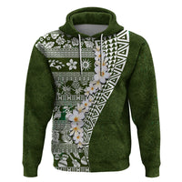 Hawaii Plumeria Tribal Vintage Hoodie Special Green LT03 Pullover Hoodie Green - Polynesian Pride