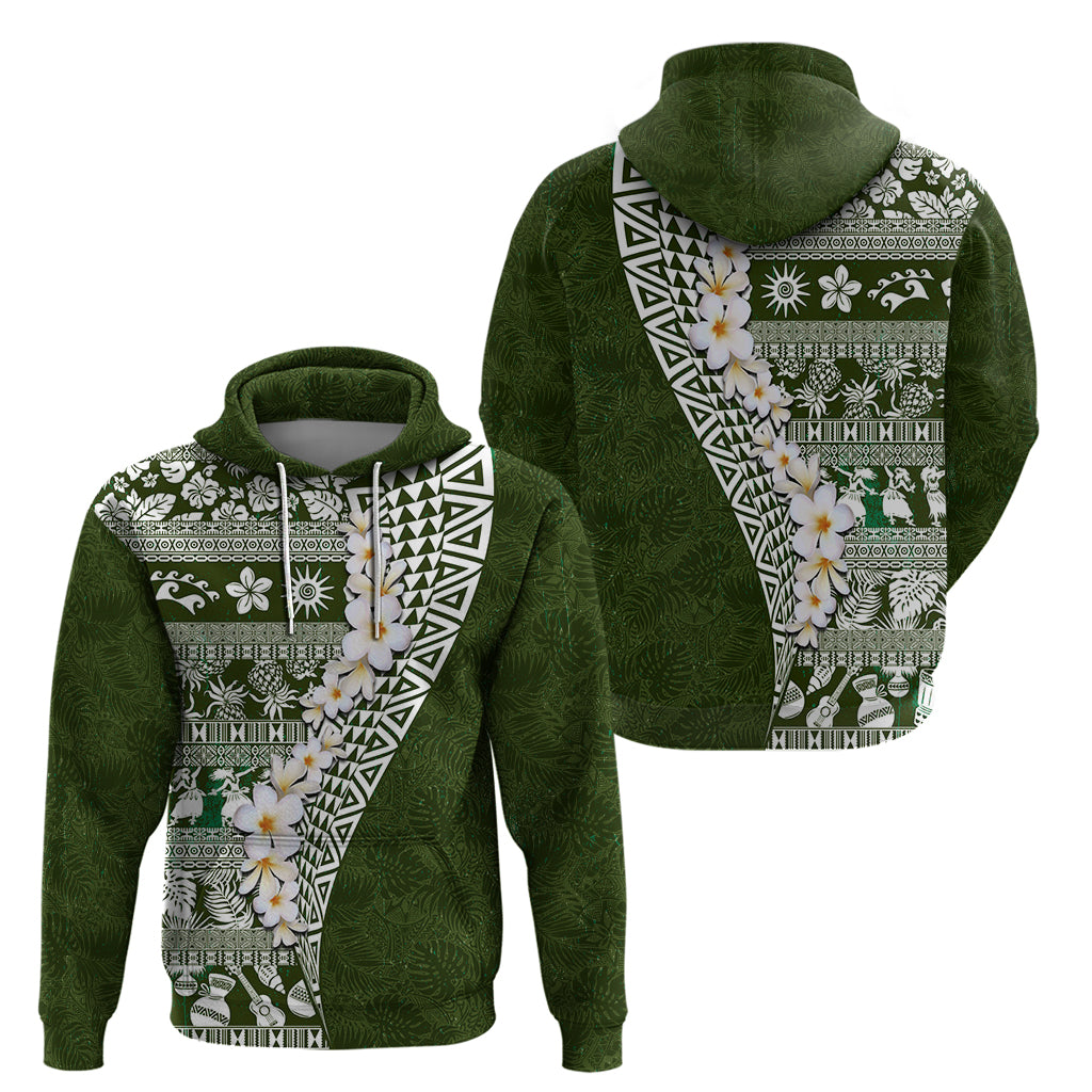 Hawaii Plumeria Tribal Vintage Hoodie Special Green LT03 - Polynesian Pride