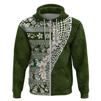 Hawaii Plumeria Tribal Vintage Hoodie Special Green LT03 Zip Hoodie Green - Polynesian Pride