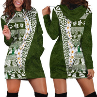 Hawaii Plumeria Tribal Vintage Hoodie Dress Special Green LT03 - Polynesian Pride