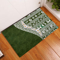 Hawaii Plumeria Tribal Vintage Rubber Doormat Special Green LT03 Green - Polynesian Pride