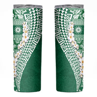 Hawaii Plumeria Tribal Vintage Skinny Tumbler Special Green LT03 Green - Polynesian Pride