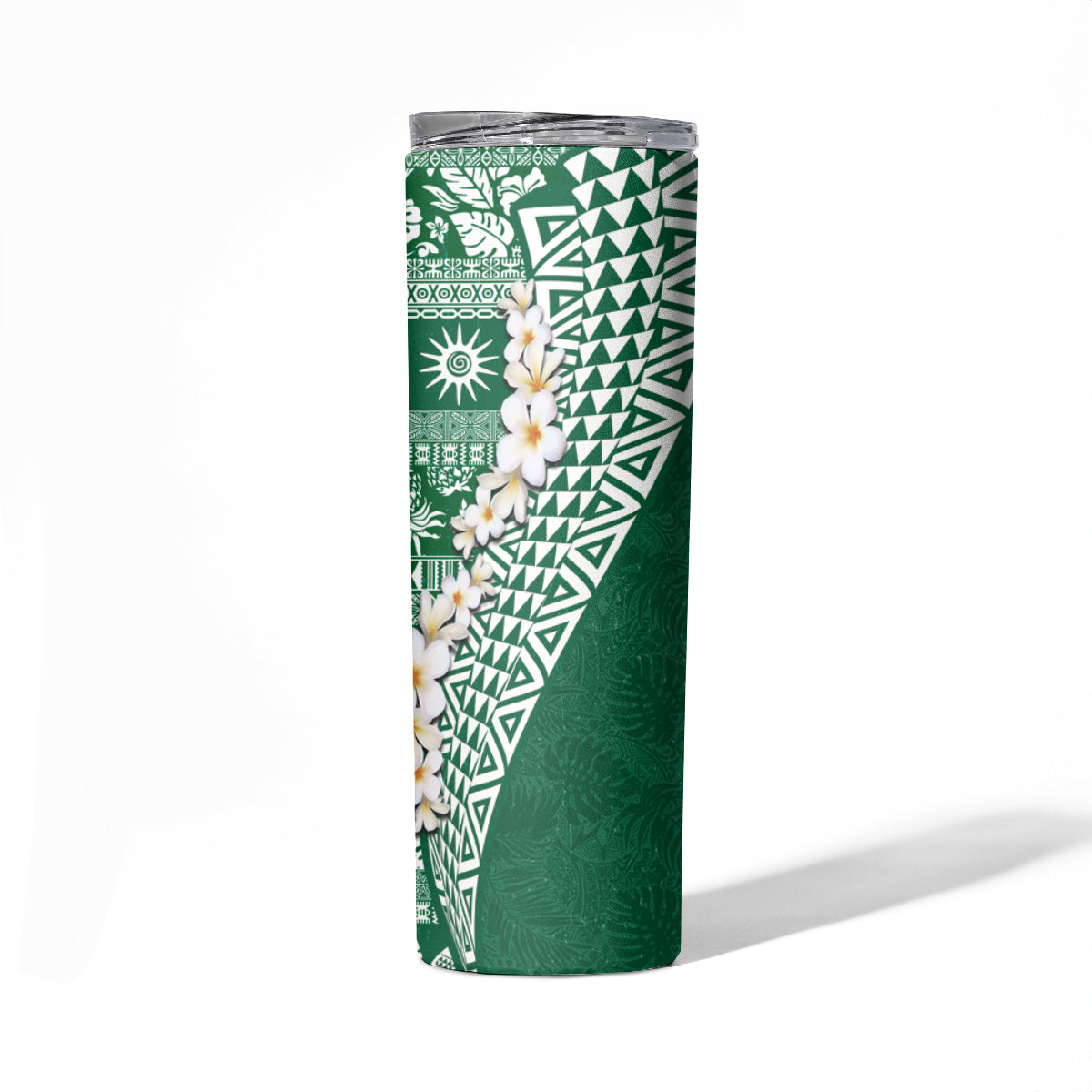 Hawaii Plumeria Tribal Vintage Skinny Tumbler Special Green LT03 - Polynesian Pride