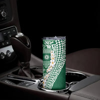 Hawaii Plumeria Tribal Vintage Skinny Tumbler Special Green LT03 - Polynesian Pride