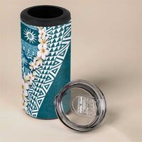Hawaii Plumeria Tribal Vintage 4 in 1 Can Cooler Tumbler Special Turquoise LT03 - Polynesian Pride