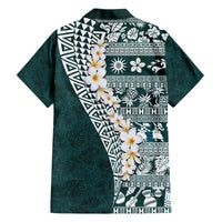 Hawaii Plumeria Tribal Vintage Hawaiian Shirt Special Turquoise