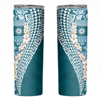Hawaii Plumeria Tribal Vintage Skinny Tumbler Special Turquoise LT03 Turquoise - Polynesian Pride
