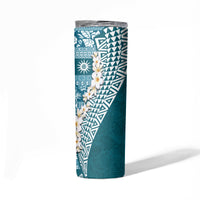 Hawaii Plumeria Tribal Vintage Skinny Tumbler Special Turquoise LT03 - Polynesian Pride