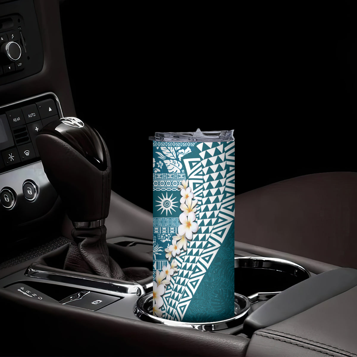 Hawaii Plumeria Tribal Vintage Skinny Tumbler Special Turquoise LT03 - Polynesian Pride