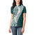Hawaii Plumeria Tribal Vintage Women Polo Shirt Special Turquoise