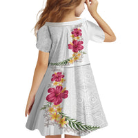 Hawaiian Plumeria and Hibiscus Family Matching Puletasi and Hawaiian Shirt White Mode LT03 - Polynesian Pride