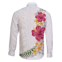 Hawaiian Plumeria and Hibiscus Family Matching Puletasi and Hawaiian Shirt White Mode LT03 - Polynesian Pride